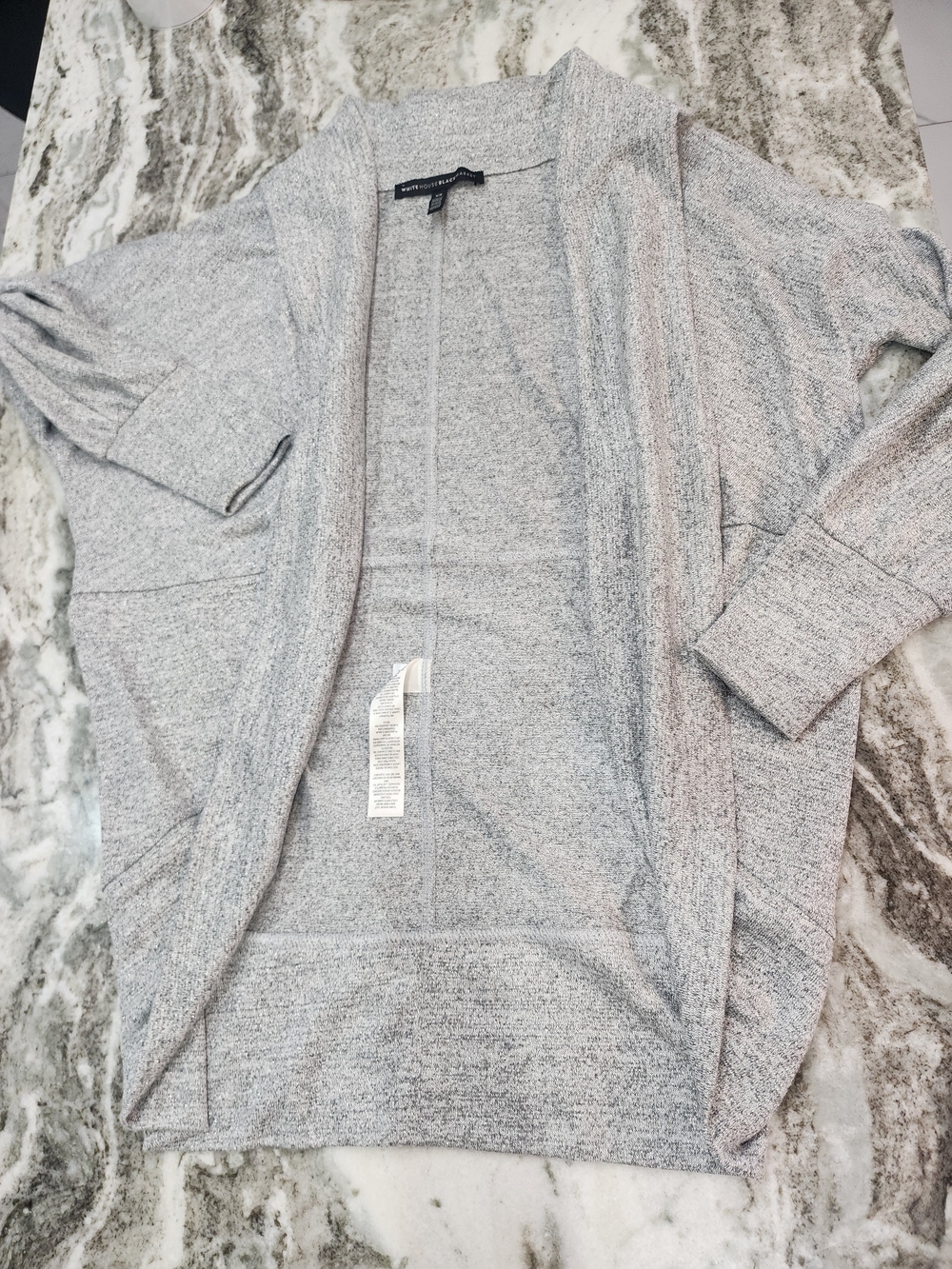 White House Black Market Light Gray Open-Front Cardigan